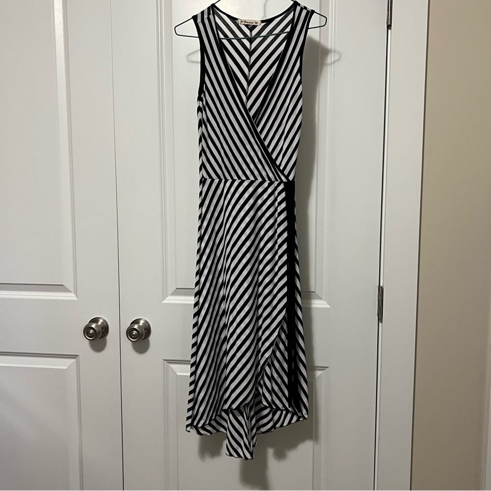 Black and White Striped Women's Dress